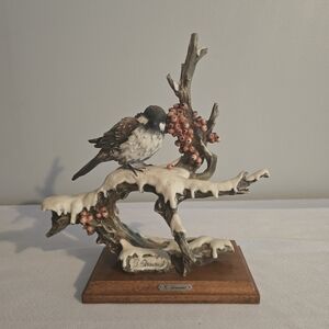 Lladro Sparrow Figurine on Snowy Branch